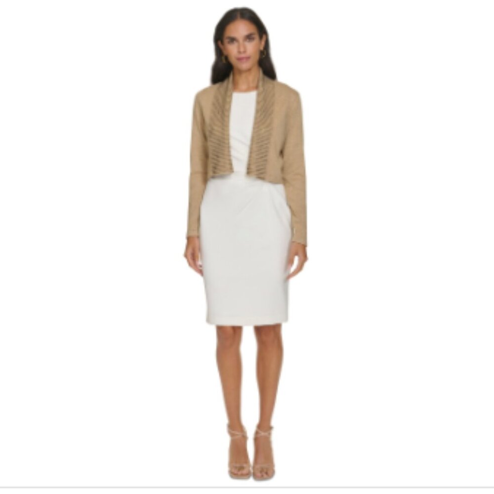 Calvin Klein Women's Embellished Shrug Cardigan - Heather Tiger